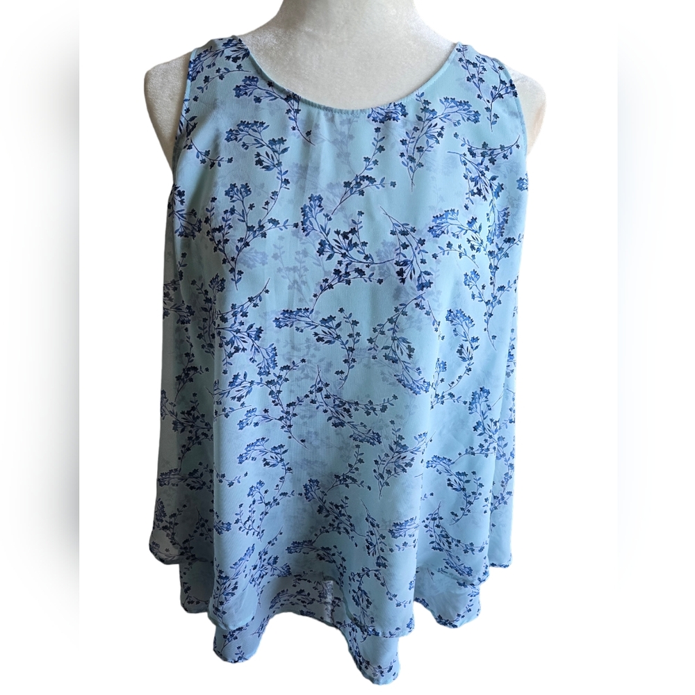 Floral sheer sleeveless top